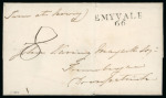 Stamp of Ireland » Postal History (Arranged alphabetically by County) Monaghan: 1809-1857 Attractive group of twenty-nine covers or part covers mounted on 21 album pages, showing an array of postal markings including linear BALLIBAY in black, mileage mkg in black of BALLIBAY, linear Ck.MAC
