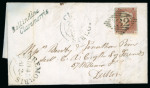 Stamp of Ireland » Postal History (Arranged alphabetically by County) Mayo: 1791-1857 Attractive group of forty-three covers or part covers mounted on 32 album pages, showing an array of postal markings including linear BALA and BALLA in blue, enlarged BALLINA/PENNY POST on black, boxed PA