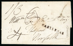 Stamp of Ireland » Postal History (Arranged alphabetically by County) Mayo: 1791-1857 Attractive group of forty-three covers or part covers mounted on 32 album pages, showing an array of postal markings including linear BALA and BALLA in blue, enlarged BALLINA/PENNY POST on black, boxed PA