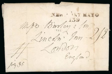 Stamp of Ireland » Postal History (Arranged alphabetically by County) Mayo - Newport Mayo: 1825 Folded entire from Newport