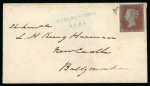 Stamp of Ireland » Postal History (Arranged alphabetically by County) Kildare - Athy to Stratford: 1770-1859 Attractive group of seventy-four covers or part covers mounted on 60 album pages, showing an array of postal markings including large type linear ATHY in back with one on early 1770