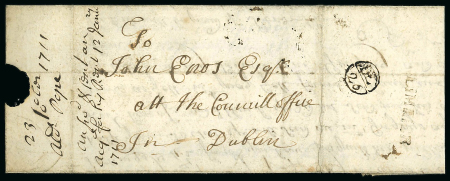 Stamp of Ireland » Postal History (Arranged alphabetically by County) Limerick - Limerick: 1711-1844 Attractive group of twenty-one covers or part covers mounted on 16 album pages, showing an array of postal markings including linear with serif LIMERICK array of three or four different typ