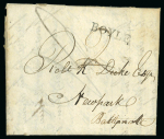 Stamp of Ireland » Postal History (Arranged alphabetically by County) Roscommon - Boyle: 1799-1844 Attractive group of fourteen covers or part covers mounted on 10 album pages, showing an array of postal markings including linear with serif BOYLE (3) all in black, "N0.1" hs of Boyle in bla