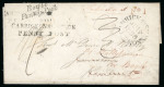 Stamp of Ireland » Postal History (Arranged alphabetically by County) Roscommon - Boyle: 1838 Folded cover to Keadue, redirected to Ballyfarnan by Boyle, showing italic Boyle/Penny Post  and CARRICK ON SHANNON/PENNY POST both in black and "No.1" alongside, unusual and scarce combination of