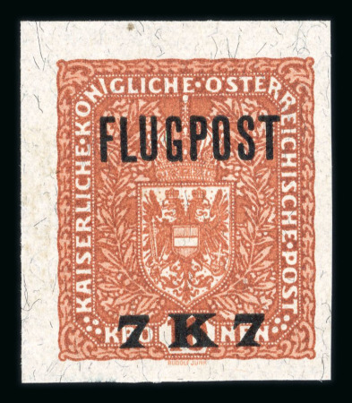 Stamp of Austria » 1890-1918 Issues  1918, Flugpost NICHT VERAUSGABTE 7K auf 10K ungezähnt postfr., 