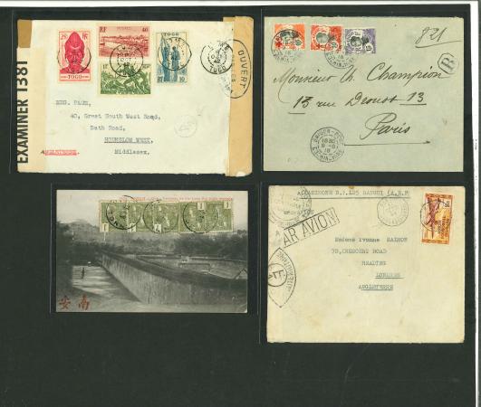 Stamp of Colonies françaises » Colonies Francaise Collections et Lots 1906-1969, lot d'une qurantaine de lettres & cartes postales, etc., d