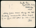 Stamp of Ireland » 1922-49 Dublin Government Printing Works Issues 1931 Royal Dublin Society 2d blue, tied boxed slogan IRELAND FOR HOLIDAYS with BAILE ÁTHA CLIATH/12.JUN.1931 first day cancel alongside, on envelope, plus similar on small card sent and signed by George Atkinson the desi