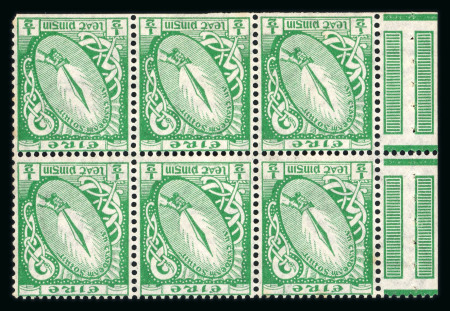 Stamp of Ireland » Booklets 1931-40 SE 1/2d green, mint nh booklet panes of six,