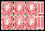 Stamp of Ireland » Booklets 1931-40 SE 1d carmine, mint nh booklet panes of six, showing normal and inverted wmks, gum wrinkle on one, fresh, very fine and scarce (Hib. HP2, HP2wa, €950)