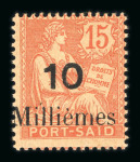 Stamp of Colonies françaises » Port-Saïd 1899, Port-Saïd lot des n°61A, 62B, 62Ba, 64b surchargés