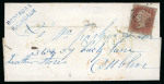 Stamp of Ireland » Postal History (Arranged alphabetically by County) Wicklow: 1787-1856 Attractive group of forty covers or part covers mounted on 28 album pages, showing an array of postal markings including linear NEWBRIDGE/RATHDRUM in blue (2), RASNASTRAW/RATHDRUM in blue, REDCROSS/RAT