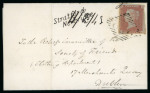 Stamp of Ireland » Postal History (Arranged alphabetically by County) Wicklow: 1787-1856 Attractive group of forty covers or part covers mounted on 28 album pages, showing an array of postal markings including linear NEWBRIDGE/RATHDRUM in blue (2), RASNASTRAW/RATHDRUM in blue, REDCROSS/RAT