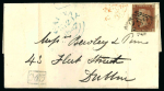 Stamp of Ireland » Postal History (Arranged alphabetically by County) Galway - Galway: 1732-1847 Attractive group of twenty-three covers or part covers mounted on 15 album pages, showing an array of postal markings including mileage mkgs boxed GALWAY/101 in red (2), large type GALWAY/104 a