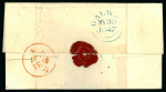 Stamp of Ireland » Postal History (Arranged alphabetically by County) Galway - Galway: 1732-1847 Attractive group of twenty-three covers or part covers mounted on 15 album pages, showing an array of postal markings including mileage mkgs boxed GALWAY/101 in red (2), large type GALWAY/104 a