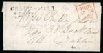 Stamp of Ireland » Postal History (Arranged alphabetically by County) Galway - Ahascragh to Gort: 1746-1859 Attractive group of fifty-eight covers or part covers mounted on 45 album pages, showing an array of postal markings including mileage mkgs large type AHASCRAGH/75 in black (2), smal