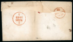 Stamp of Ireland » Postal History (Arranged alphabetically by County) Galway - Ahascragh to Gort: 1746-1859 Attractive group of fifty-eight covers or part covers mounted on 45 album pages, showing an array of postal markings including mileage mkgs large type AHASCRAGH/75 in black (2), smal