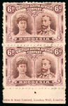 Stamp of Rhodesia 1910-13 Clandestine Roulettes group of blocks of four