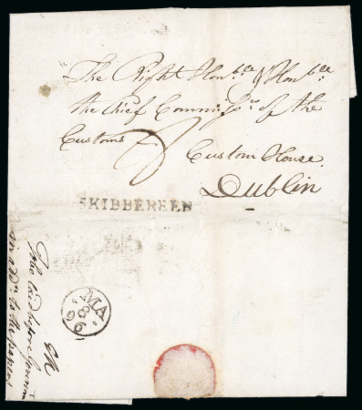 Stamp of Ireland » Postal History (Arranged alphabetically by County) Cork - Newmarket to Youghal: 1746-1859 Attractive group of thirty-four covers or part covers mounted on 30 album pages, showing an array of postal markings including mileage mkgs large type PASSAGEWEST/129 in blue (3), R