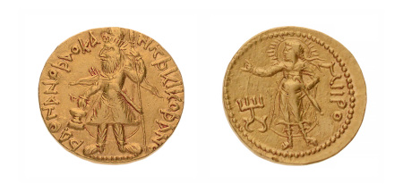 Kushanas, Kanishka I, c. 127-152 AD, AV dinar 7.97. Miiro.