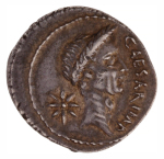 Roman Republic, Julius Caesar, as Imperator with Publius Sepullius Macer as Moneyer. AR denarius 3.67 g. 