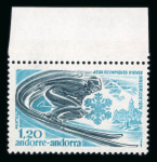 Stamp of Colonies françaises » Andorre (Poste française) 1976, JO d'Innsbruck Y&T n° 251 superbe variété sans