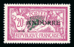 Stamp of Colonies françaises » Andorre (Poste française) 1931, 20f Merson YT&T n° 23 avec variété écusson brisé