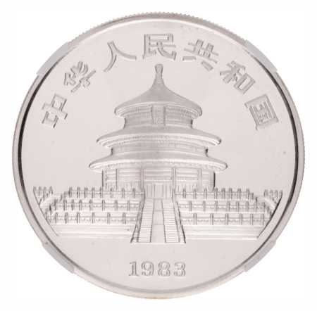 China, Silver 10 Yuan, 1983 Panda Series. NGC Ultra Cameo PF 69