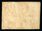 Stamp of Brazil » 1850-66 Upright Figures Brazil 1854 10r blue block of four used bar cancels  and blue oval Cachoeira hs