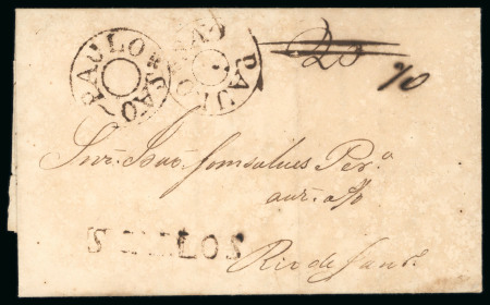 Stamp of Brazil » Postal History Brazil 1840 entire S Carlos to rio Janeiro via Sao Paulo