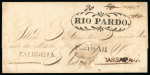 Stamp of Brazil » Postal History Brazil 1834 outer letter sheet from Porto alegre to S. Gabriel, four different cancles
