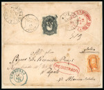 Stamp of Brazil » 1866-83 Dom Pedro » 1866 "Black Beard" Issue Brazil 1878 registered cover Cangossu to Naples, Italy franked Pedro 200r and 500r