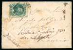 Stamp of Brazil » 1866-83 Dom Pedro » 1876 Roulette "Black Beard" Issue Brazil 1879 cover Pedro 100r x 3 Tybagi to Naples, Italy