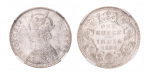 British India, 1880 Victoria Rupee, Bombay mint, slant