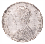 British India, 1880 Victoria Rupee, Bombay mint, slant