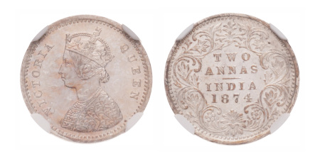 British India, 1874 (C), 2 Annas, 
