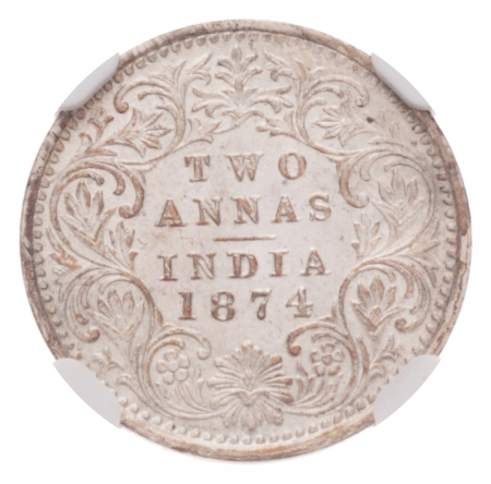 British India, 1874 (C), 2 Annas, 