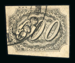 Stamp of Brazil » 1844-46 Slanting Figures Forgery. 1844 600r worn impression, four good to large