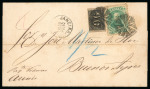 Stamp of Brazil » 1850-66 Upright Figures Brazil 1868 outer letter sheet combination 90r numeral and 100r Dom Pedro