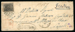 Stamp of Brazil » 1850-66 Upright Figures Brazil 1870 registered combination 600r and dom Perdo 20r (2) to Italy