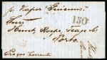 Stamp of Brazil » 1850-66 Upright Figures Brazil 1862 entire Pernambuco to Porto, Portugal franked 30r blue (4)