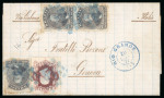 Stamp of Brazil » 1866-83 Dom Pedro » 1876 Roulette "Black Beard" Issue Brazil 1877/78 Roulette Black Beard 1877 entire rio Grande to Genoa