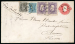 Stamp of Brazil » 1866-83 Dom Pedro » 1877-78 Roulette "White Beard" Issue Brazil 1877-78 Dom Pedro White Beard 20r pair on uprated stationery to Switzerland