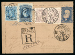 Stamp of Brazil » Later Issues Brazil 1884 100r stationery letter card uprated to Vienna