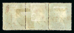 Stamp of Great Britain » 1854-70 Perforated Line Engraved 1854-57 Small Crown P16 1d red-brown in horizontal strip of three with large part of the "Frank Ives Scudamore" handstamp