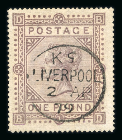 Stamp of Great Britain » 1855-1900 Surface Printed » 1867-83 High Values 1867-83 Maltese Cross £1 brown-lilac used