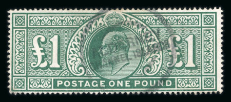 Stamp of Great Britain » King Edward VII » 1911-13 Somerset House Issues 1910-13 Somerset House £1 deep green used with Alderney Channel Islands parcel cancel