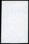 Stamp of Great Britain » 1855-1900 Surface Printed » 1867-83 High Values 1860 Inland Revenue marginal block comprising six impressions of the Anchor watermark on blued paper