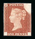 Stamp of Great Britain » Line Engraved Essays, Plate Proofs, Colour Trials and Reprints 1840 Rainbow Colour Trial 1d in red-brown with void corners