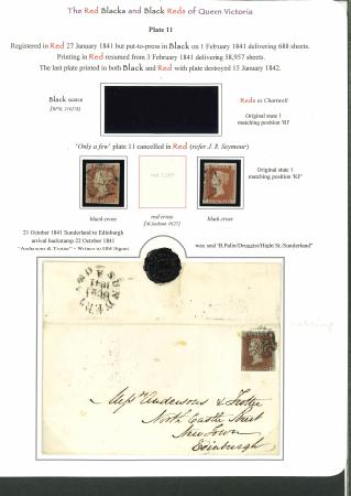 Stamp of Great Britain » 1840 1d Black and 1d Red plates 1a to 11 GB 1841 1d red pl.10 and pl.11 group