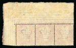 Stamp of Great Britain » 1854-70 Perforated Line Engraved 1864-79 1d red pl. 86 in upper right corner marginal strip of 3